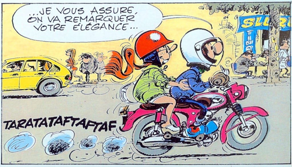 Gaston Lagaffe et Melle Jeanne en moto | Album N°14 page 2